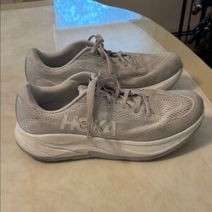 Hoka Light Gray Athletic Shoes